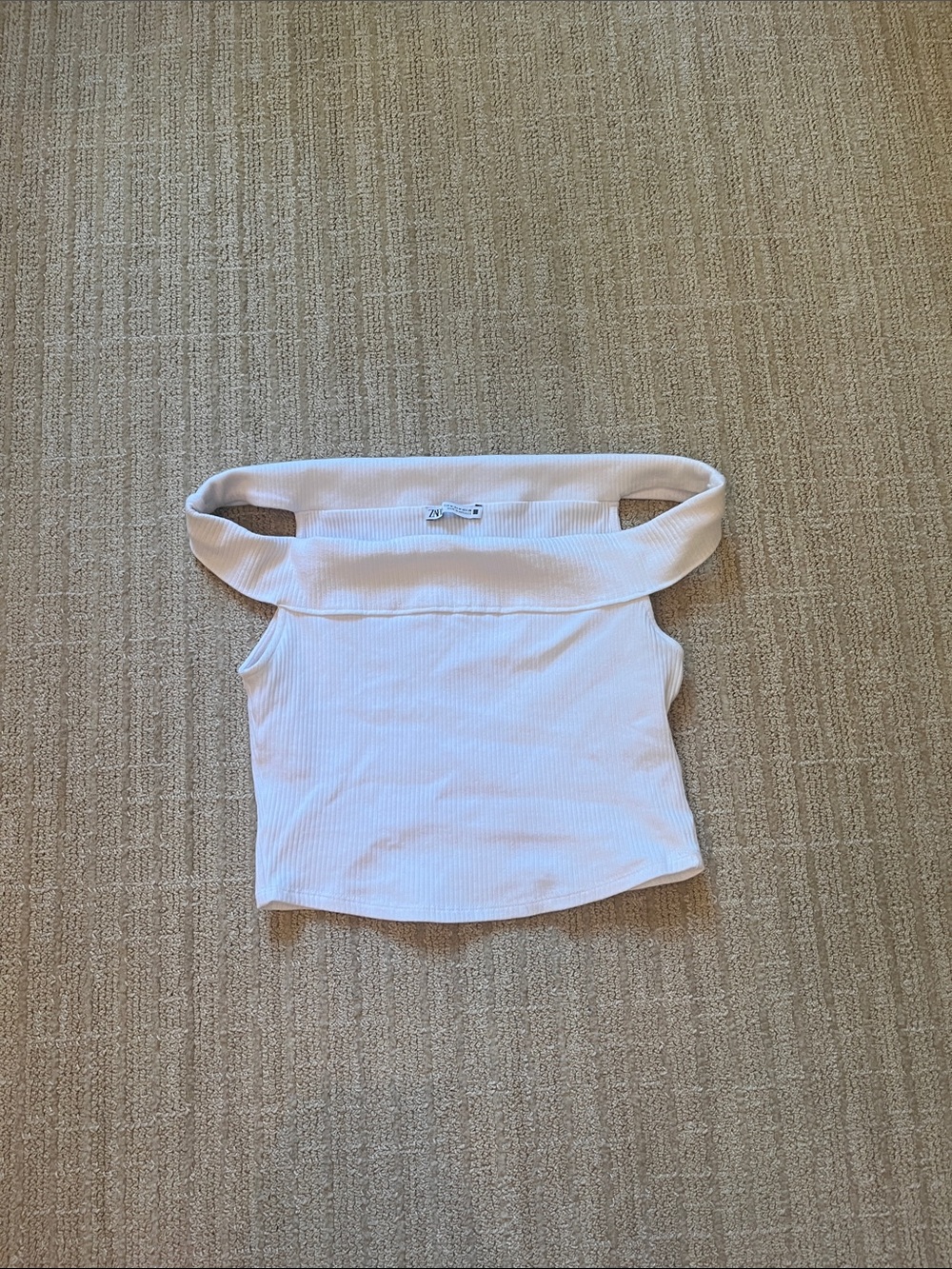Zara size medium off the shoulder white top